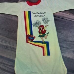 Kids Yellow Sleep Gown with Red Trim - Comfortable Pajama